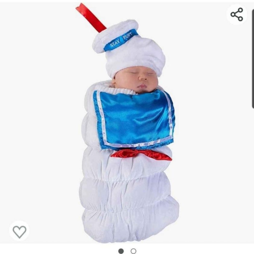 Ghostbusters Stay Puft baby swaddle costume